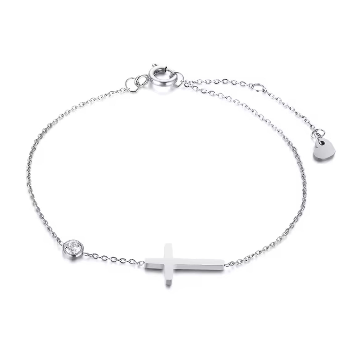 Thin Cross Chain Bracelet