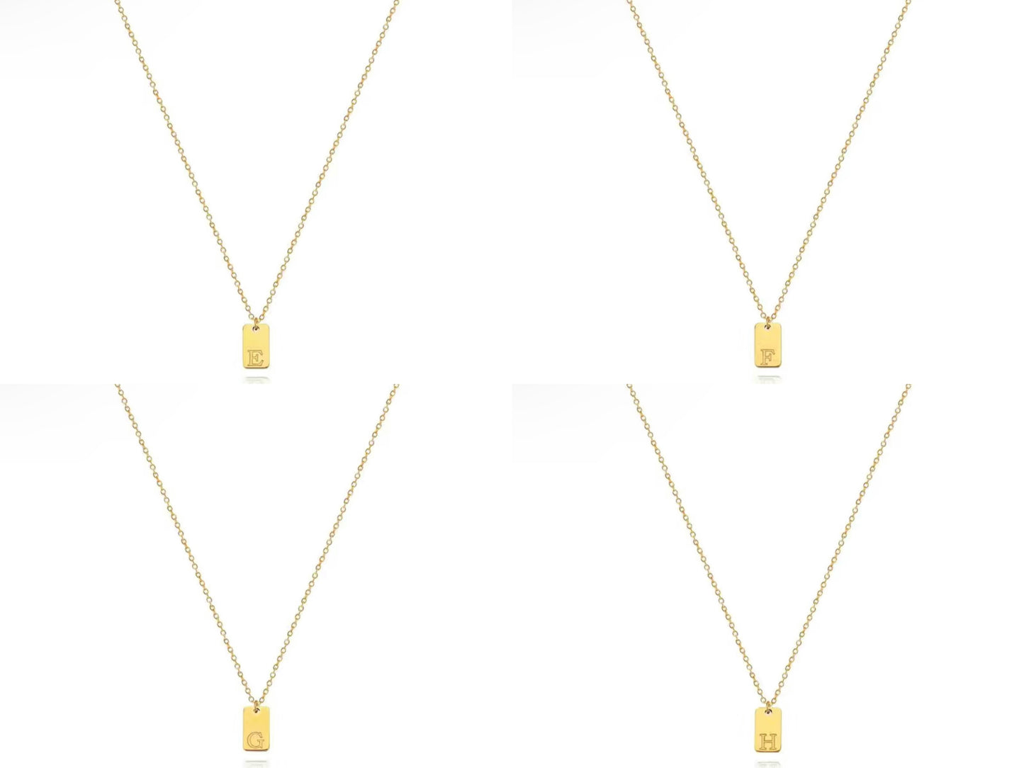 Mini Initial Tag Pendant Necklace
