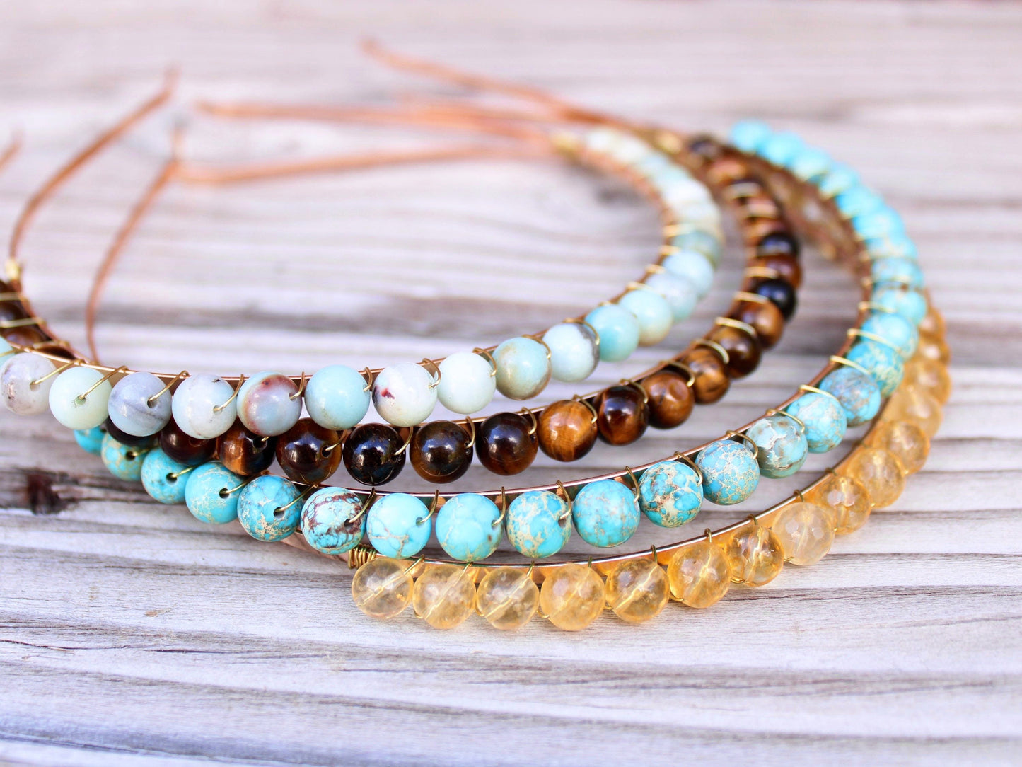 8mm Gemstone Beaded Headpiece