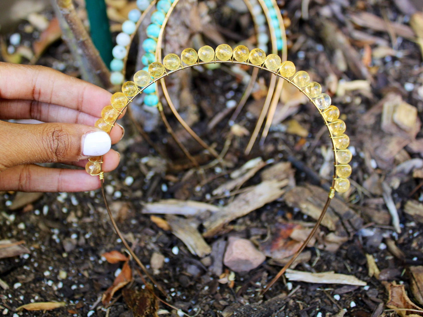 8mm Gemstone Beaded Headpiece