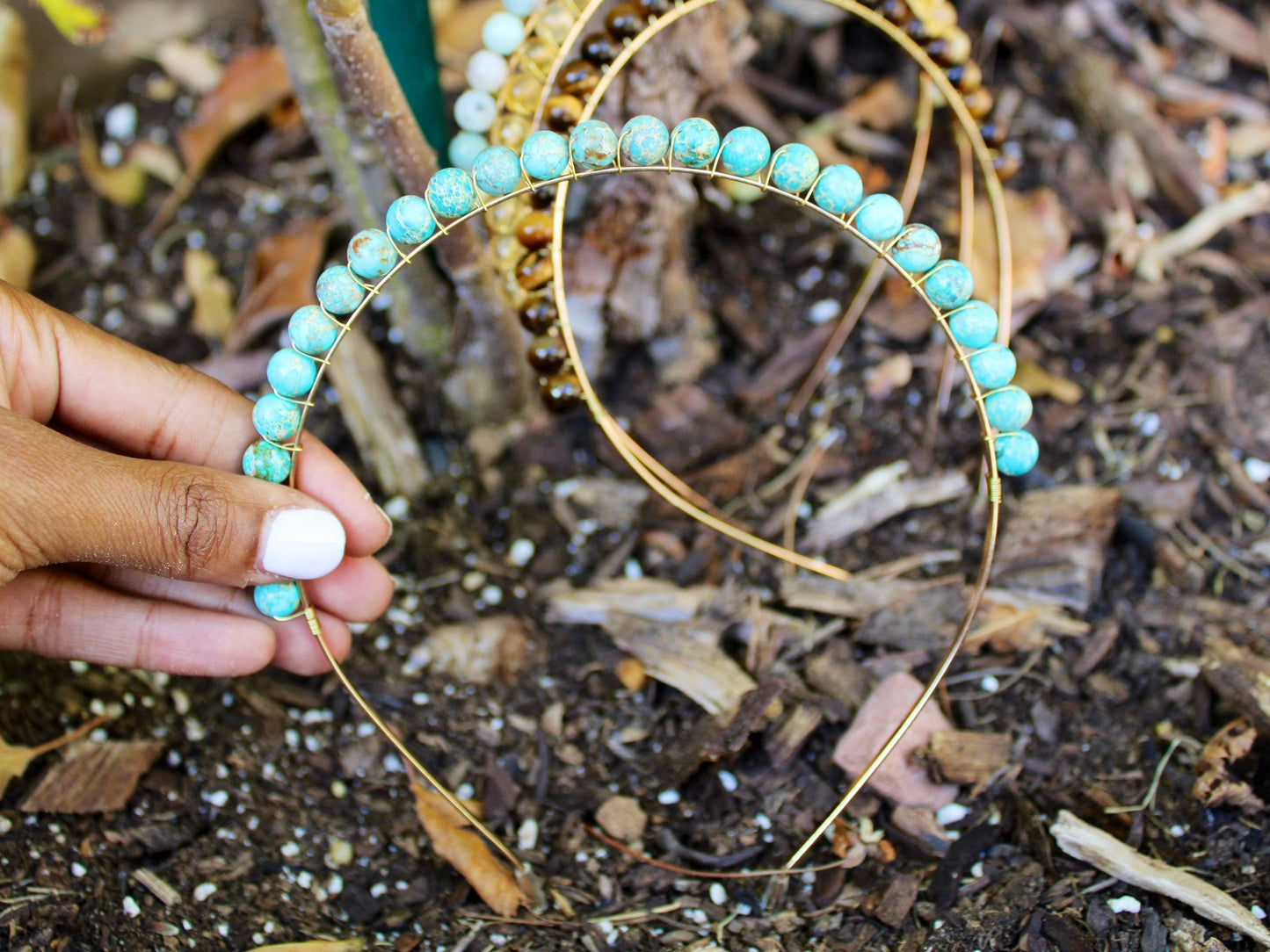 8mm Gemstone Beaded Headpiece
