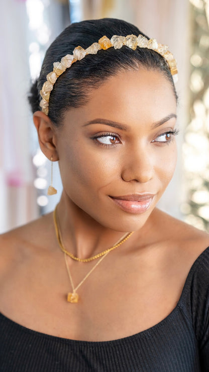 Raw Citrine Crystal Crown