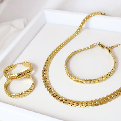 Flat Cuban Link Set