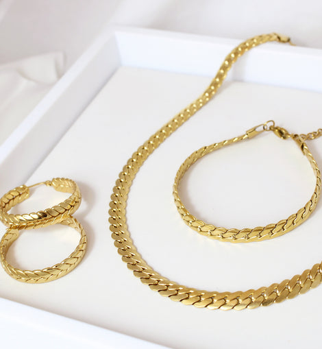 Flat Cuban Link Set