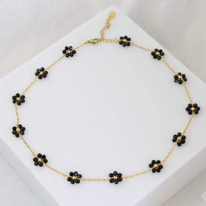 Beaded Flower Chain Necklace