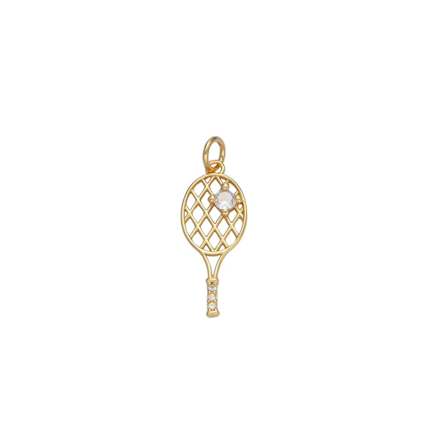 CZ Tennis Racket Charm