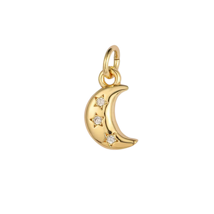 Mini Crescent Moon CZ Stars