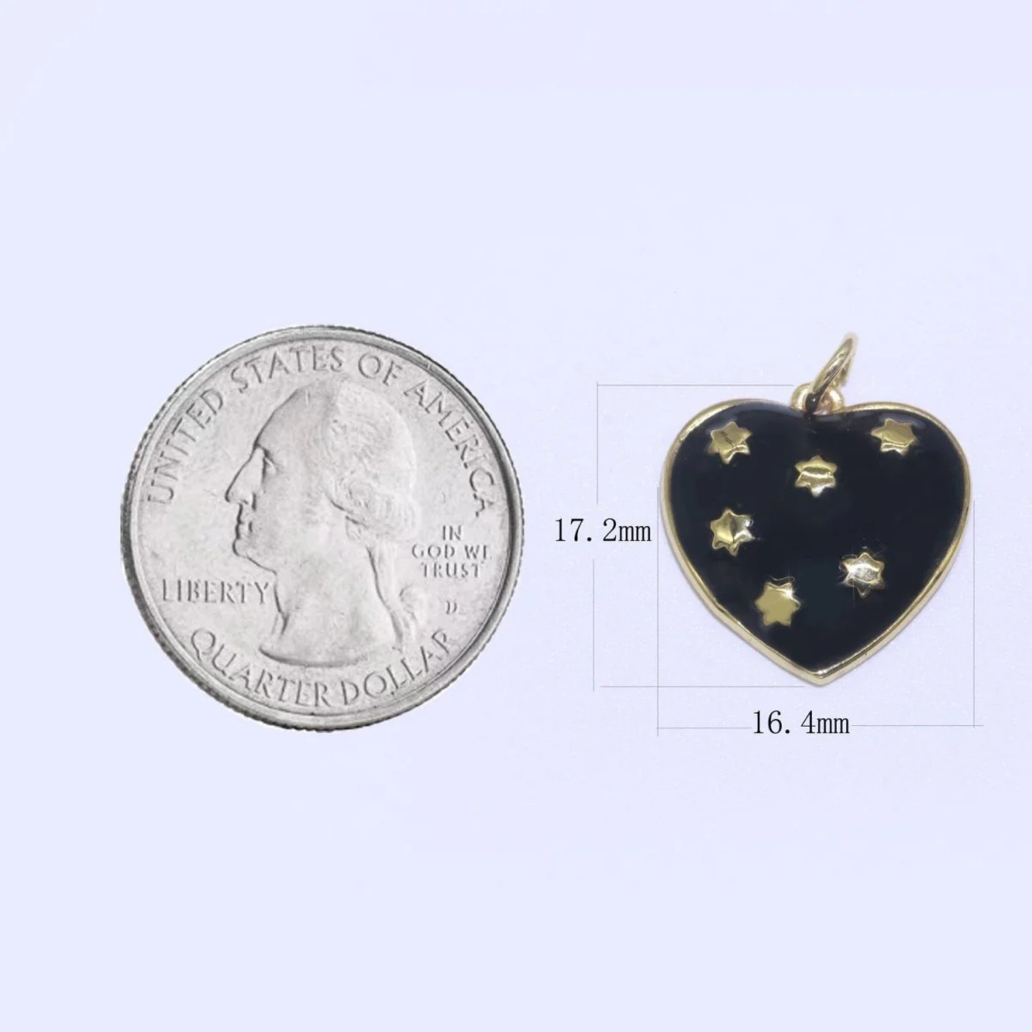 Enamel Heart Star Charm