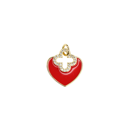 Red CZ Heart Charm