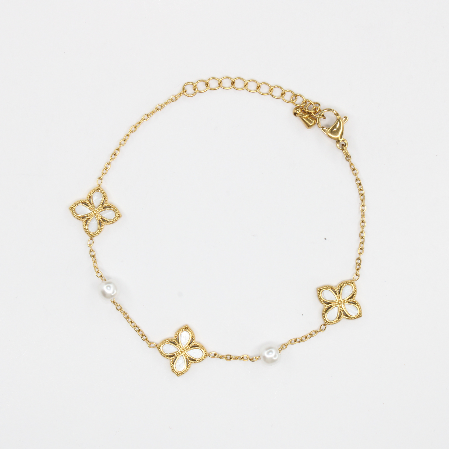 Flower Clover Rhinestone Bracelet