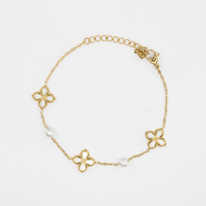 Flower Clover Rhinestone Bracelet