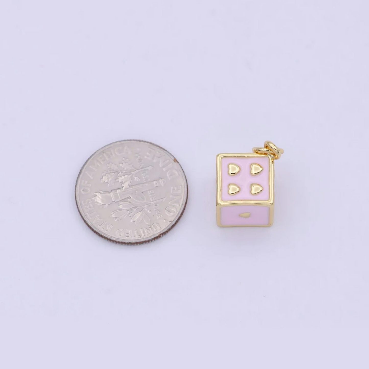 Pink Dice Charm