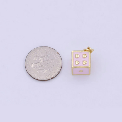 Pink Dice Charm