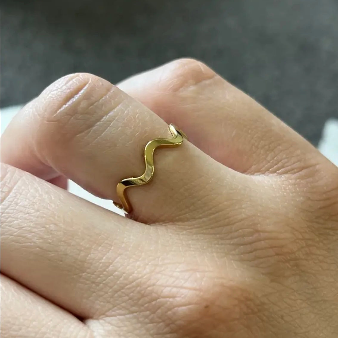 Gold Wavy Ring