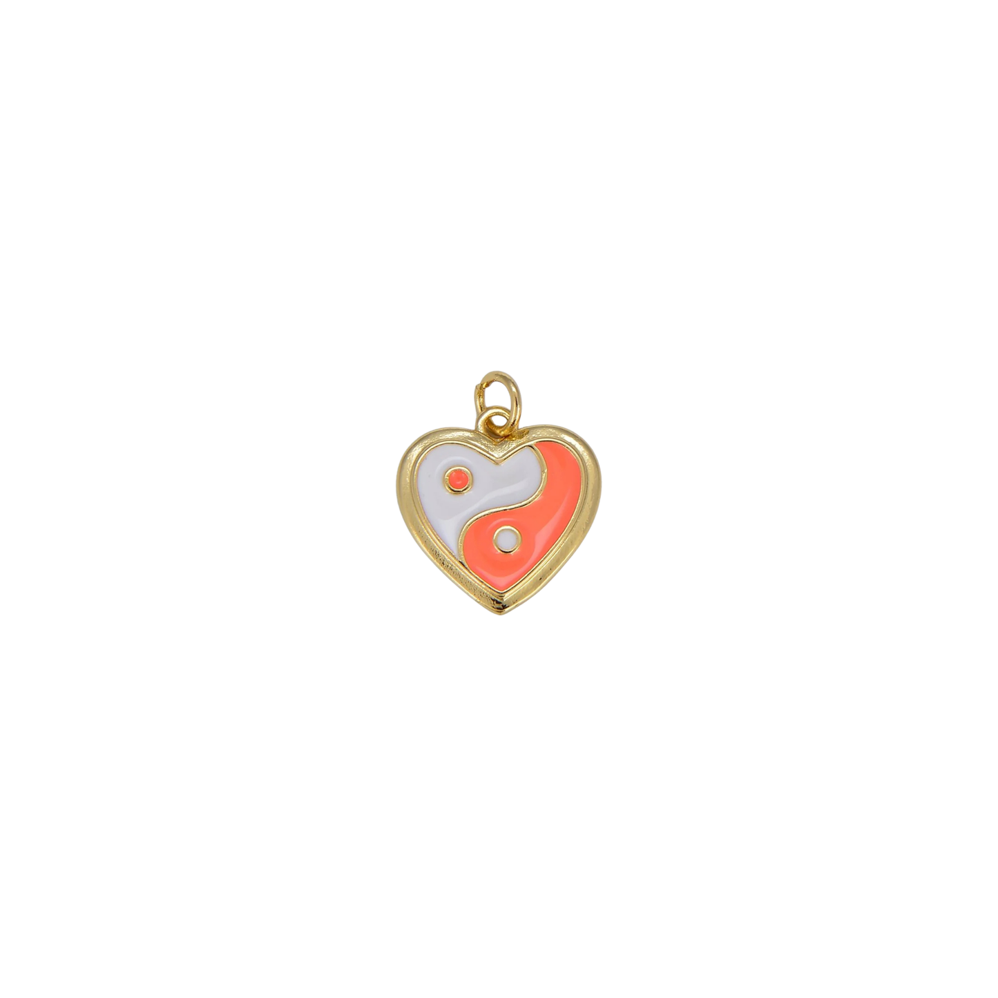 Enamel Yin & Yang Heart Charm