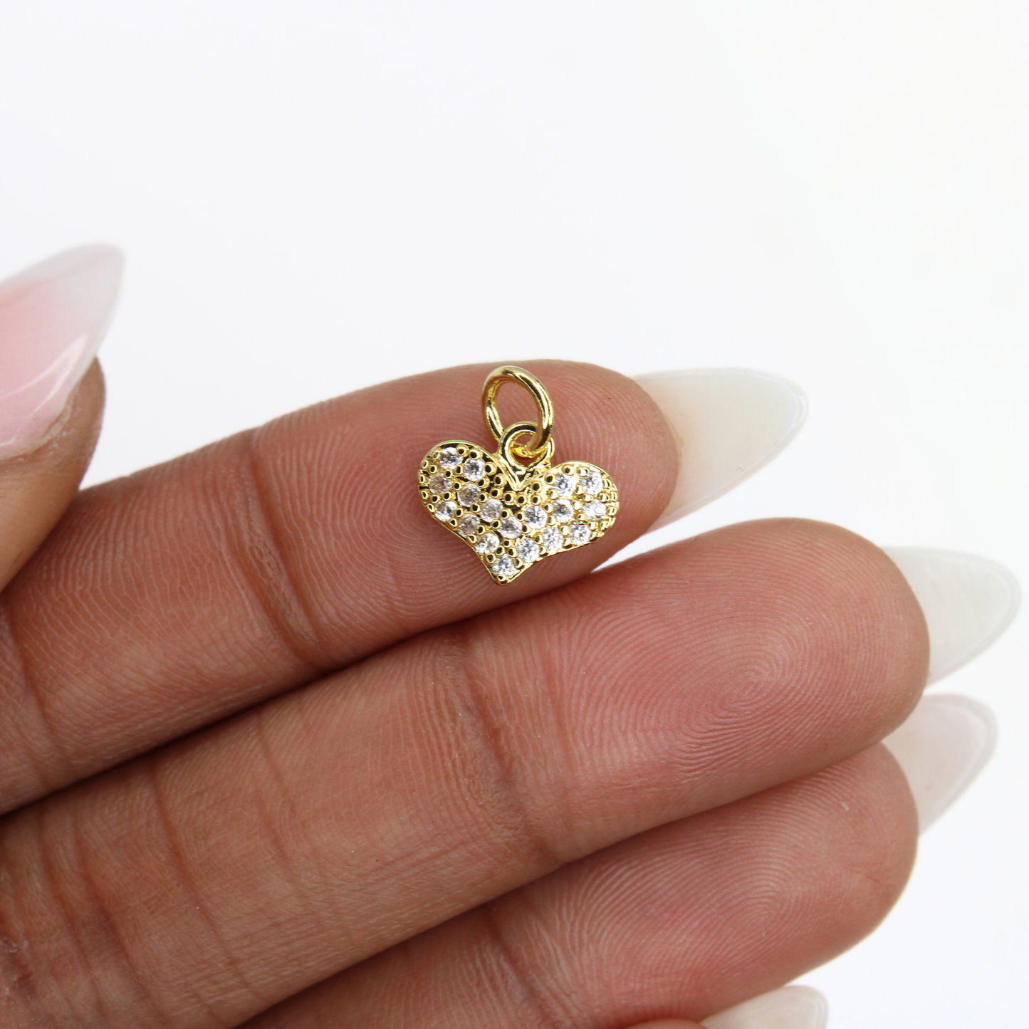 Studded CZ Heart