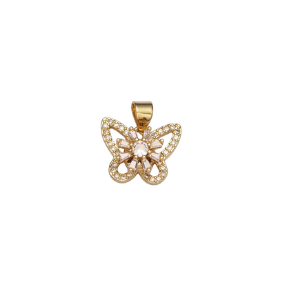 Rotating Flower Butterfly Charm