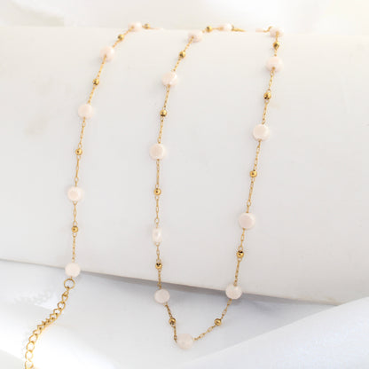 White Flat Bead Chain Set