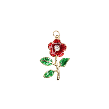 Red Flower Charm