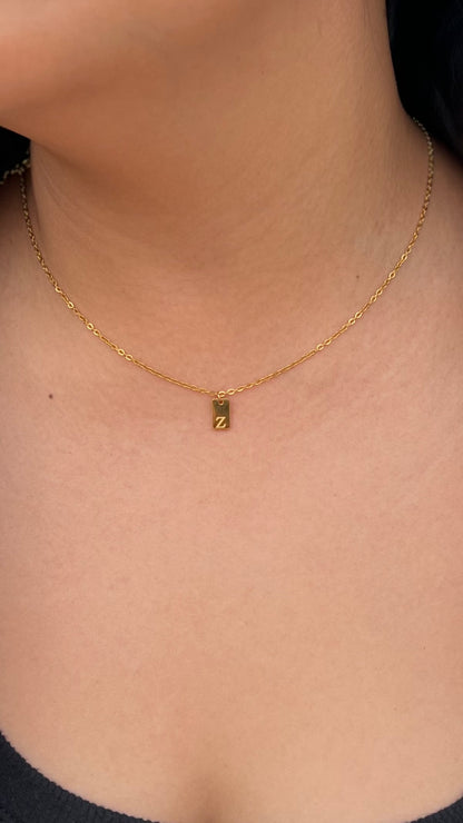 Mini Initial Tag Pendant Necklace