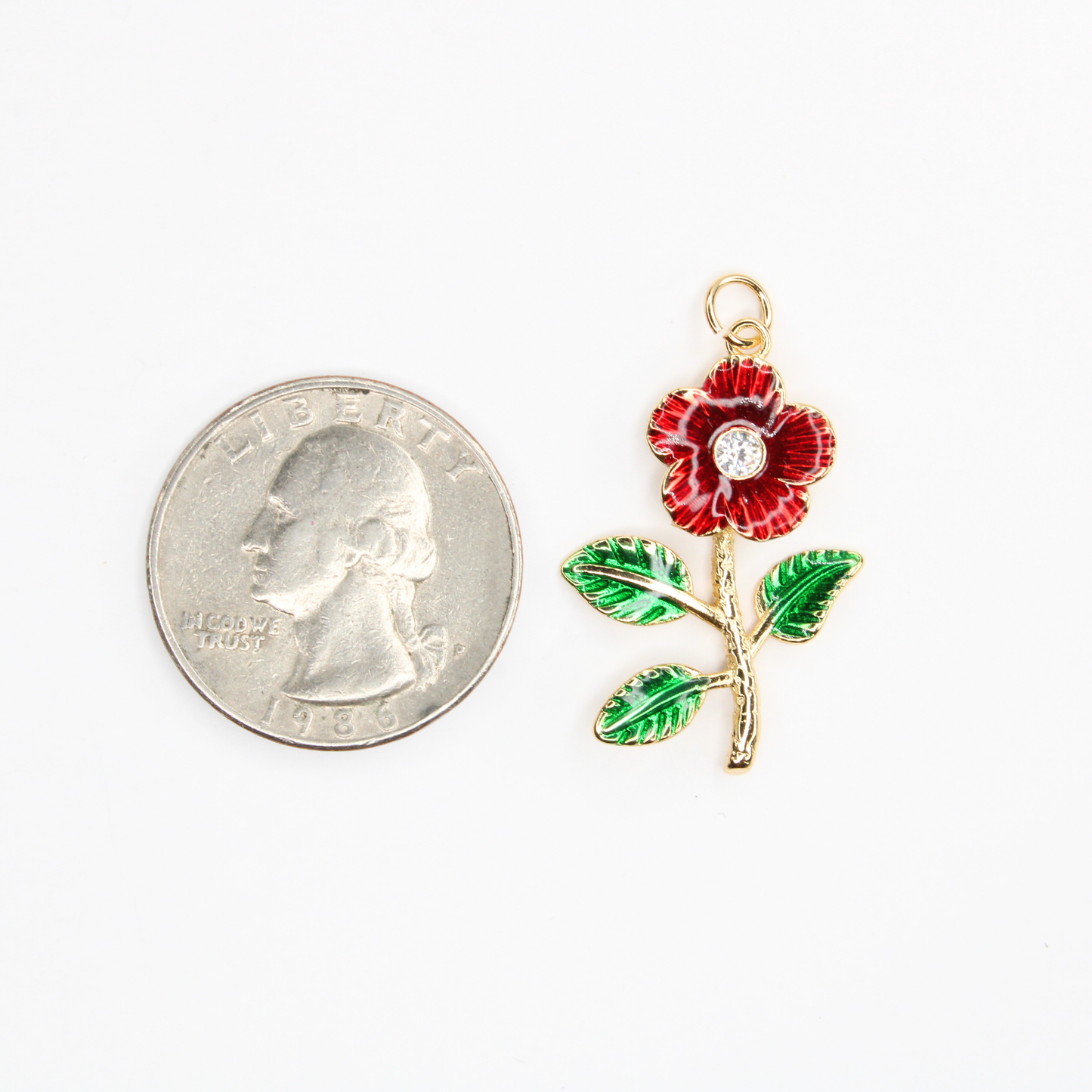 Red Flower Charm