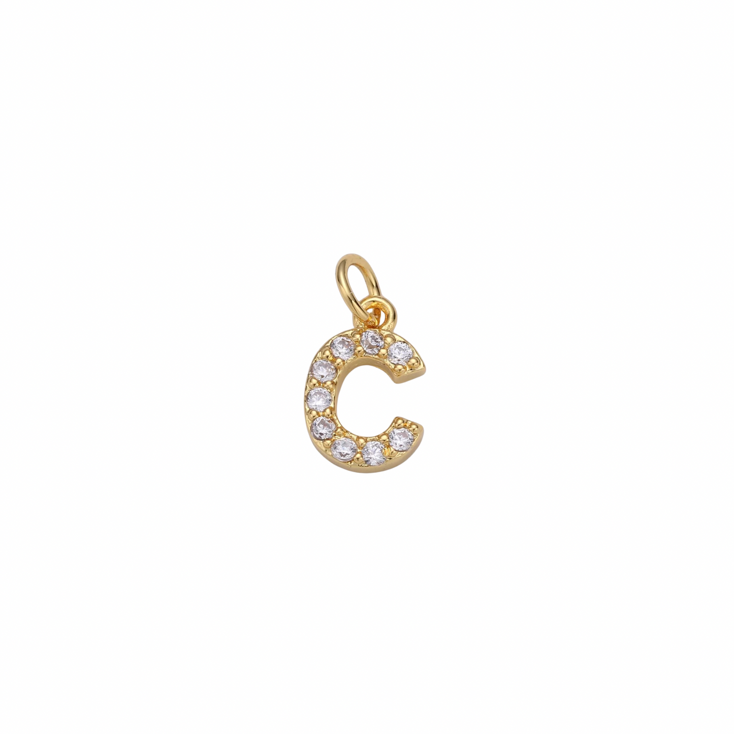 Gold Tiny CZ Initial