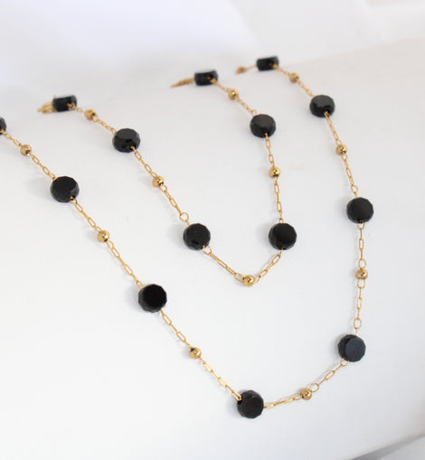 Black Flat Bead Chain Set