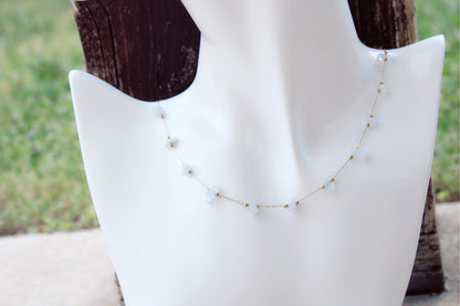 Irregular Beaded Stone Necklace