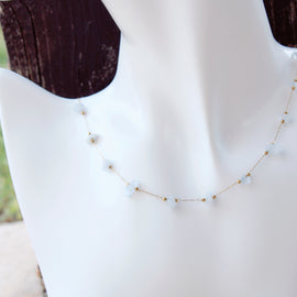 Irregular Beaded Stone Necklace