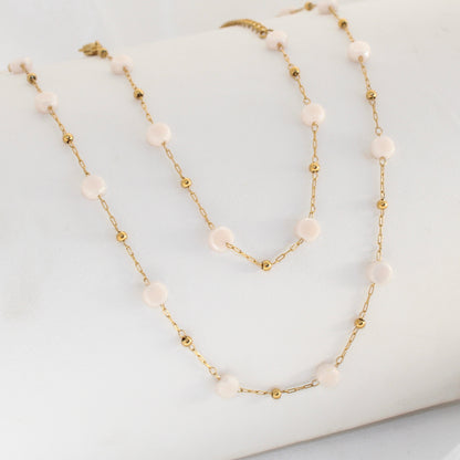 White Flat Bead Chain Set