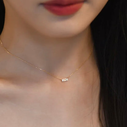 Mini Rectangular Diamond Necklace