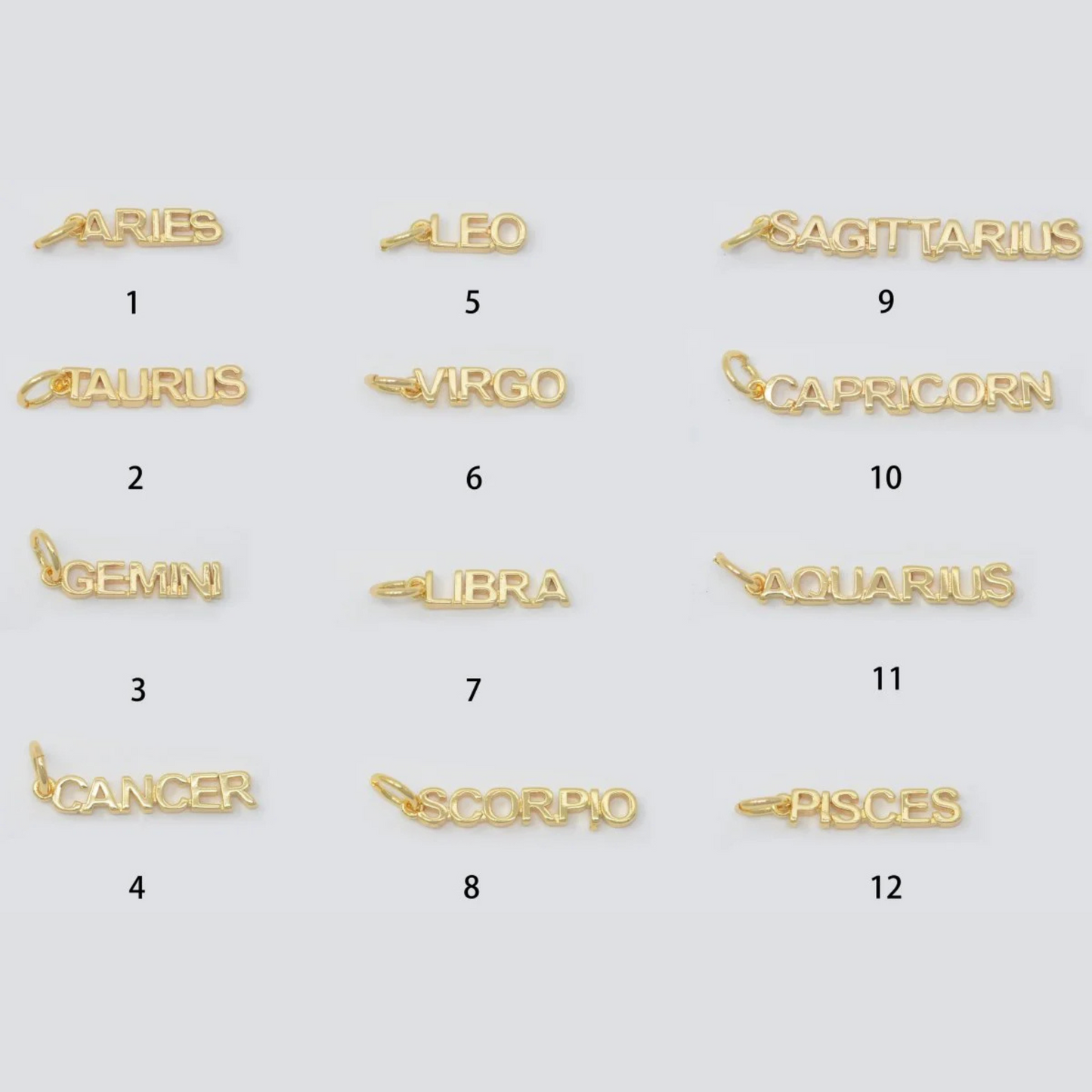 Zodiac Script Charm