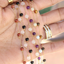 Gemstone Beaded Chain Bracelet