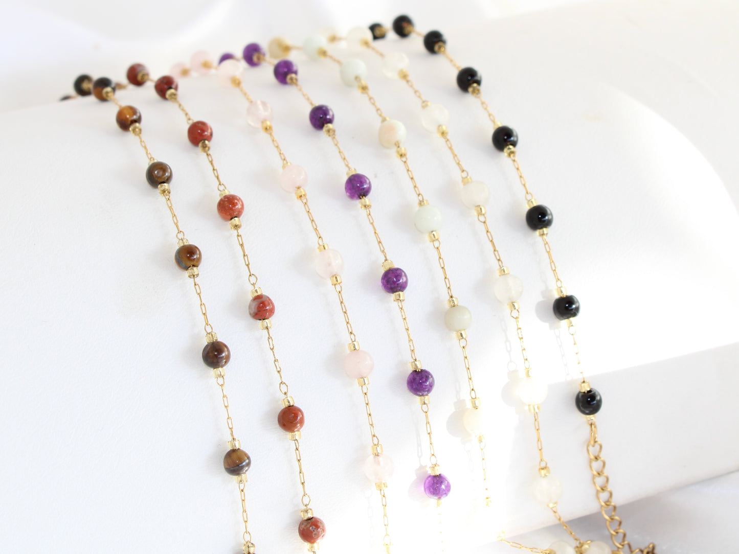 Gemstone Beaded Chain Bracelet