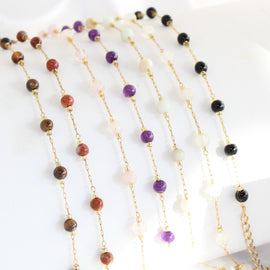 Gemstone Beaded Chain Bracelet