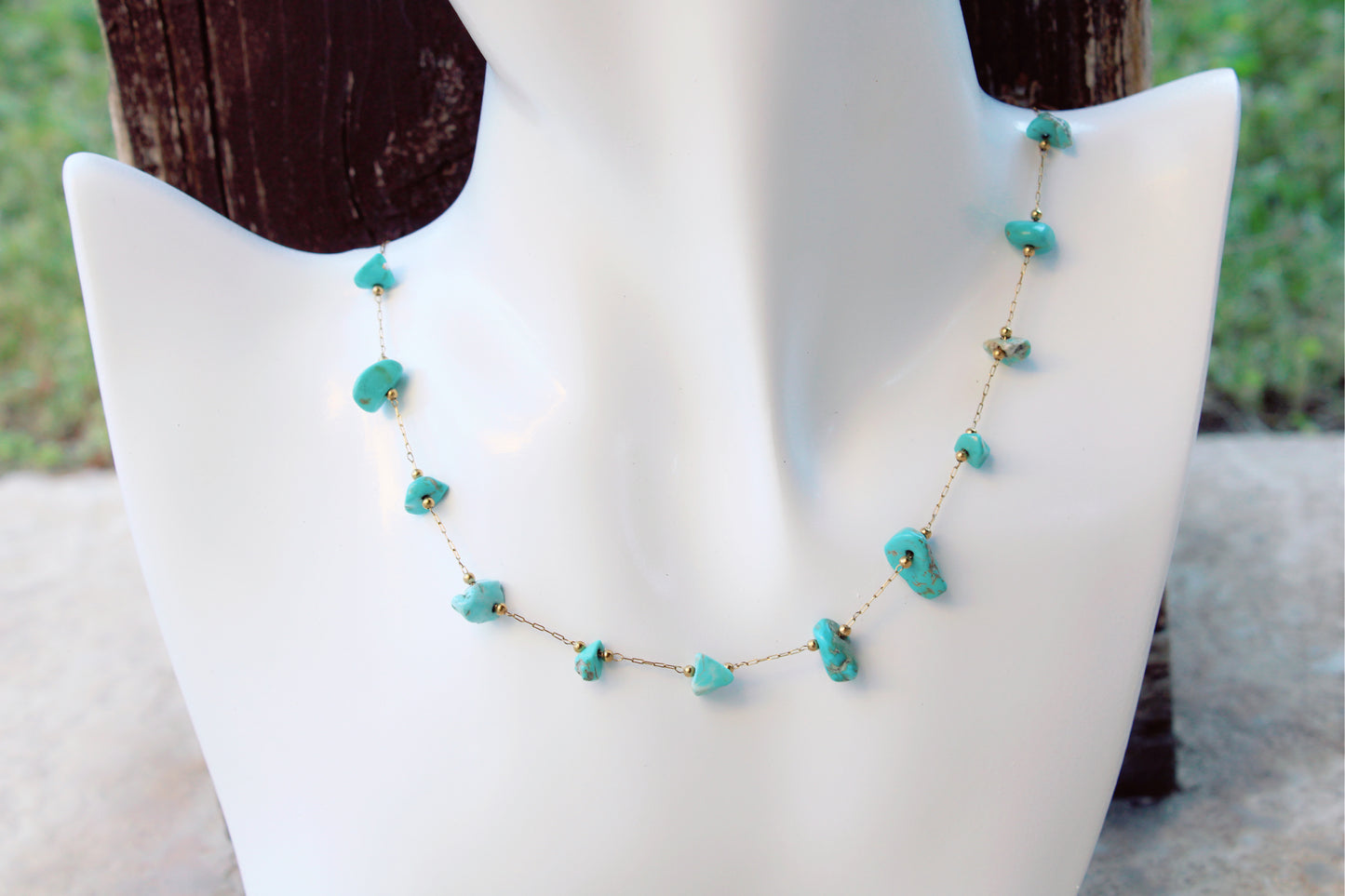 Irregular Beaded Stone Necklace