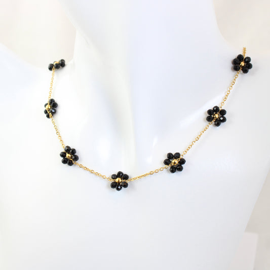 Beaded Flower Chain Necklace