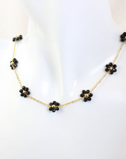 Beaded Flower Chain Necklace