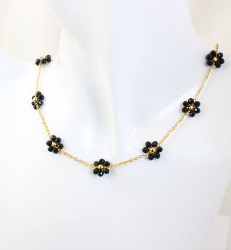 Beaded Flower Chain Necklace