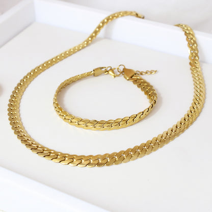 Flat Cuban Link Set