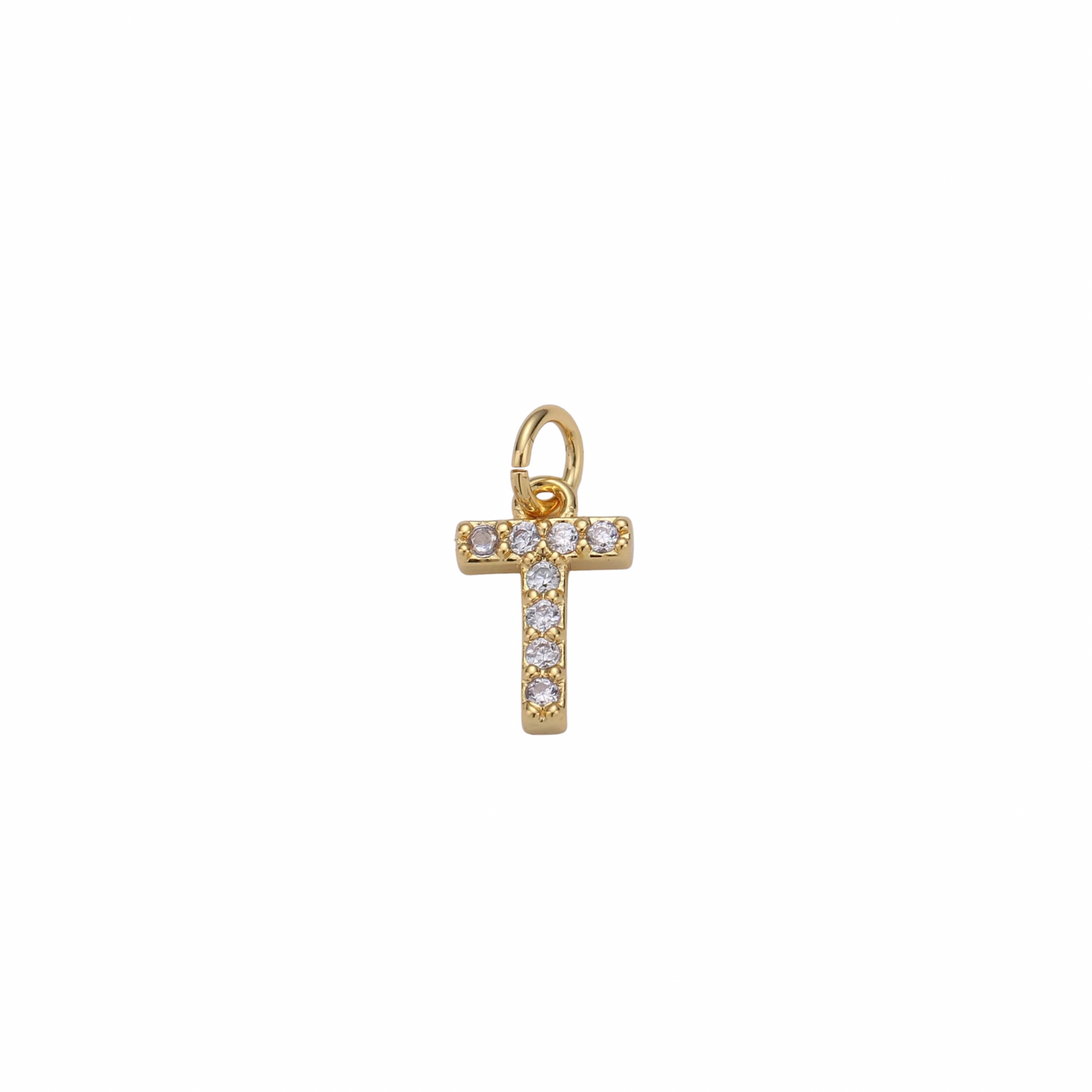 Gold Tiny CZ Initial