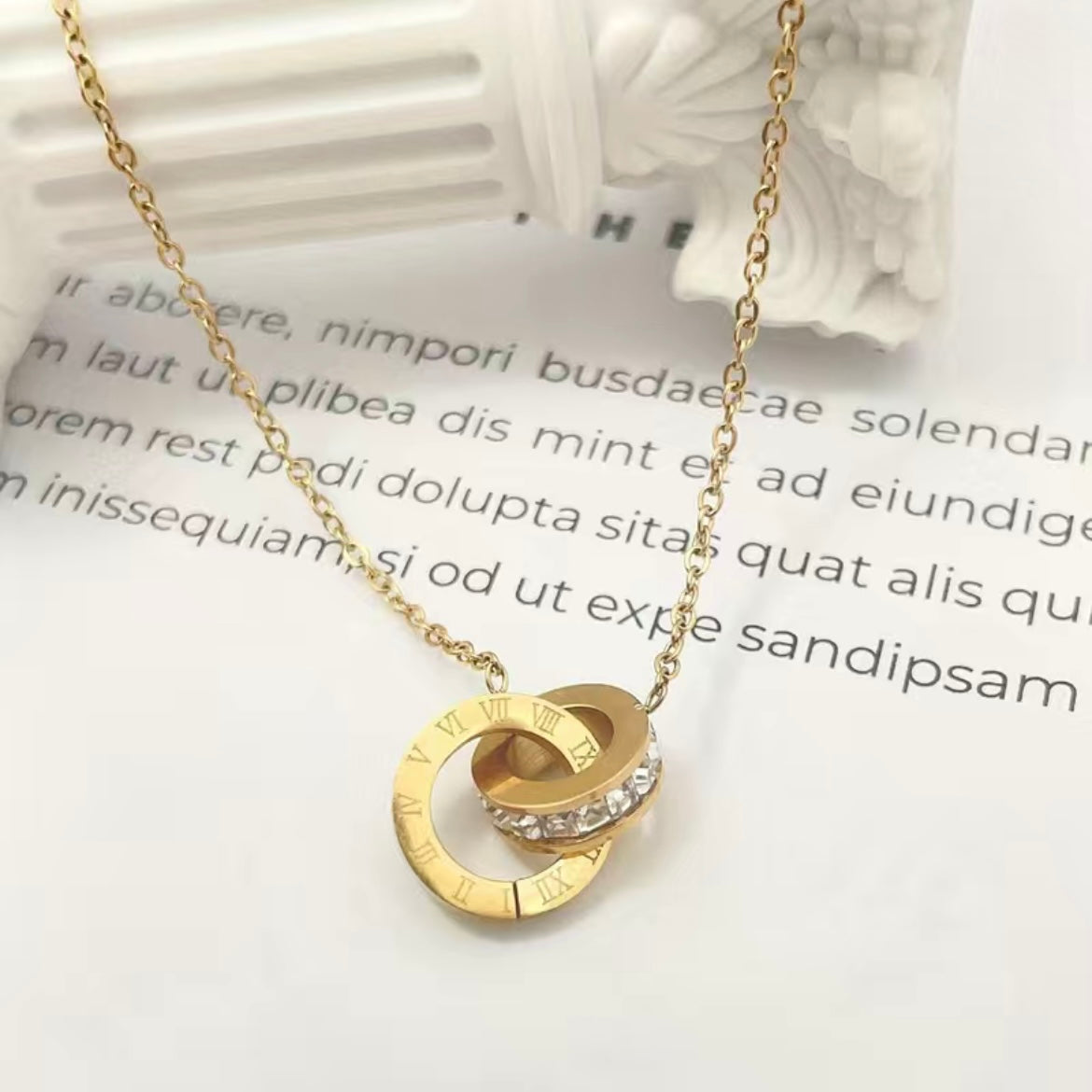 Double Circle Ring Necklace