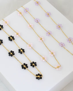 Beaded Flower Chain Necklace