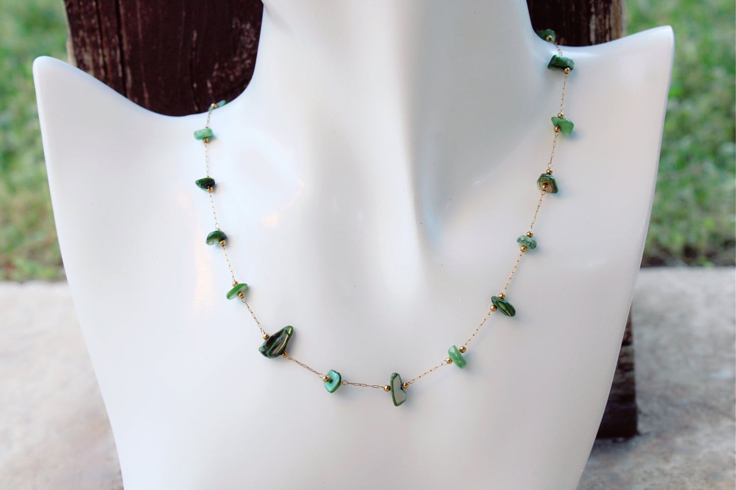 Irregular Beaded Stone Necklace