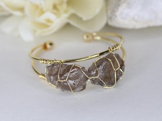 Wire Wrapped Raw Crystal Bracelet