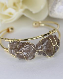 Wire Wrapped Raw Crystal Bracelet