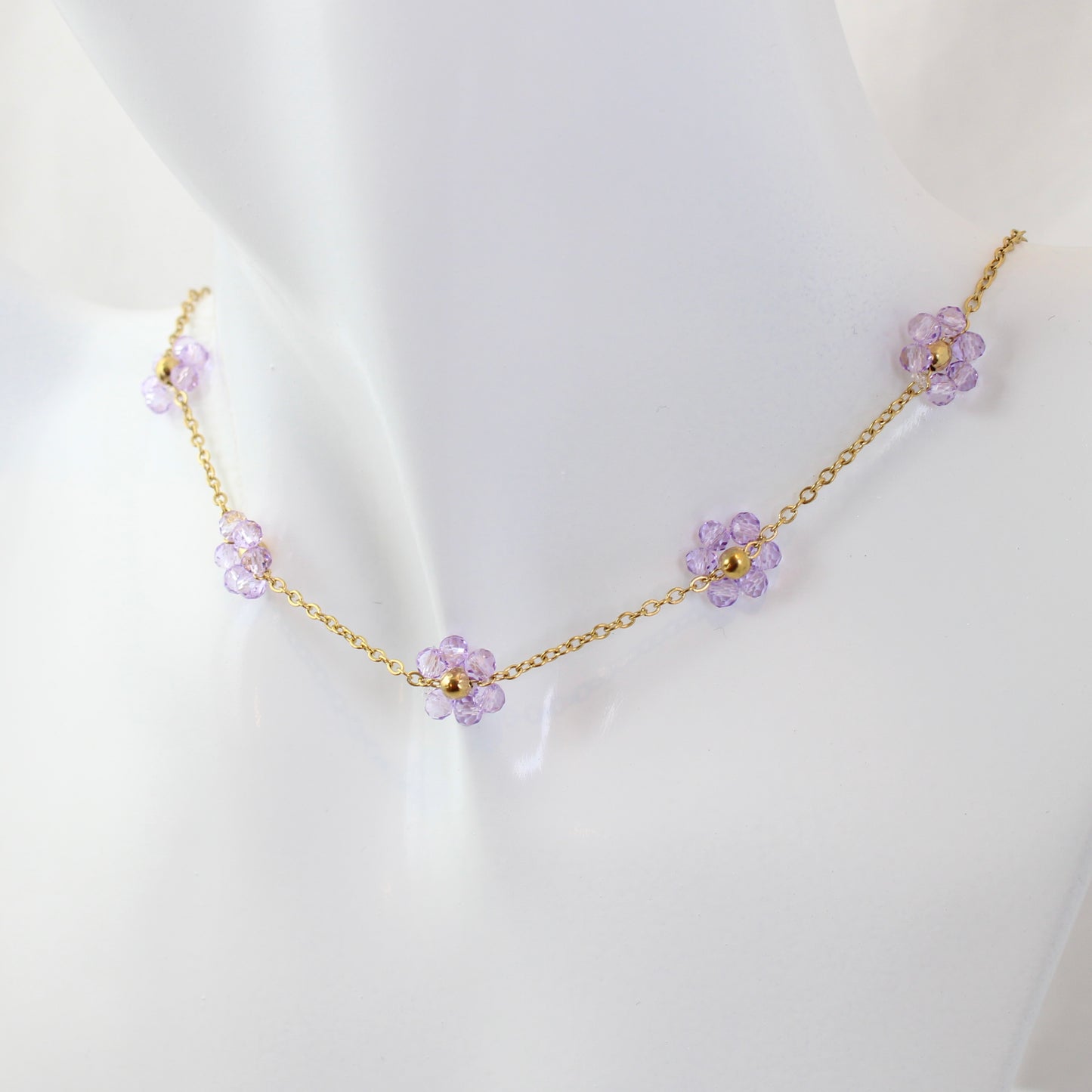 Beaded Flower Chain Necklace