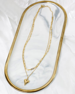 Heart Double Chain Necklace