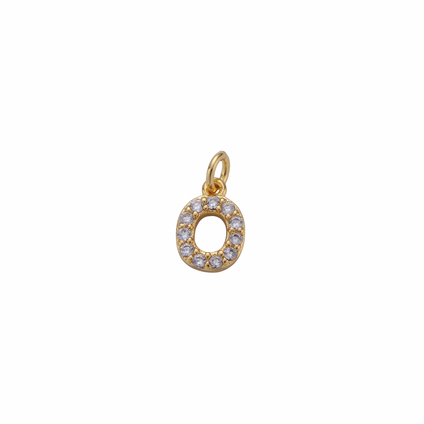 Gold Tiny CZ Initial