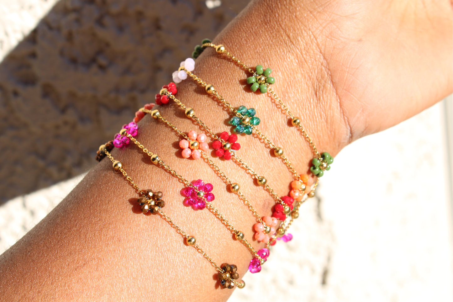 Beaded Flower Dainty Bracelet